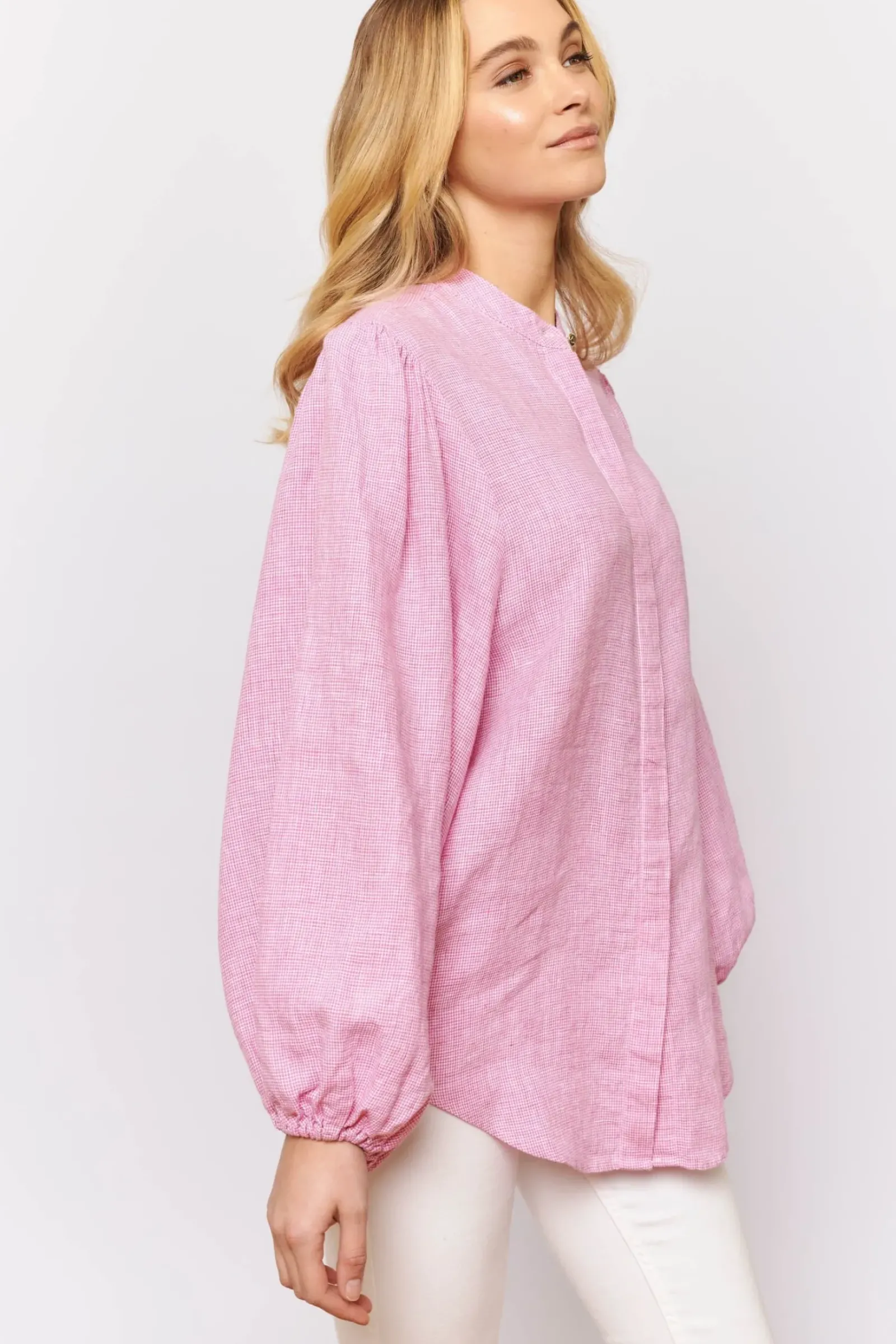 Alessandra Tops|Charade Shirt - Pink Houndstooth