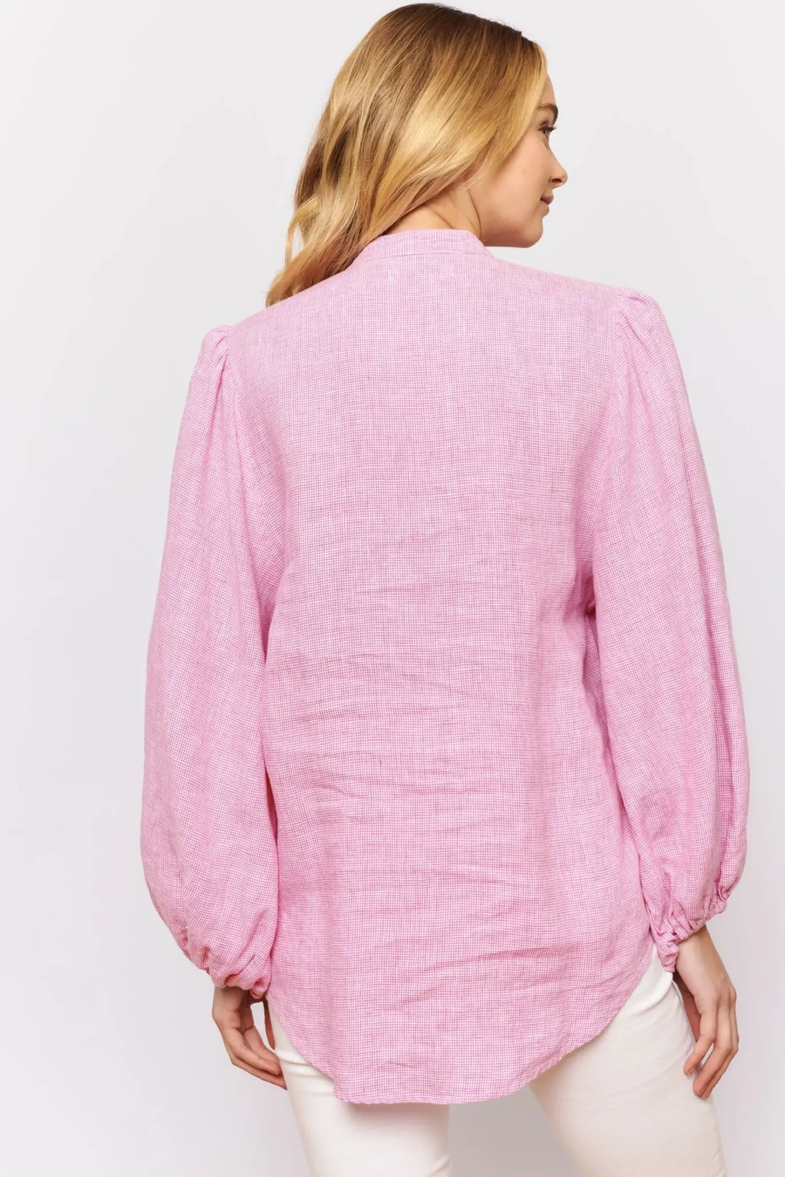 Alessandra Tops|Charade Shirt - Pink Houndstooth