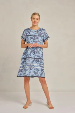 Alessandra Dresses|Claudette Wave Dress Paradise - Cornflower