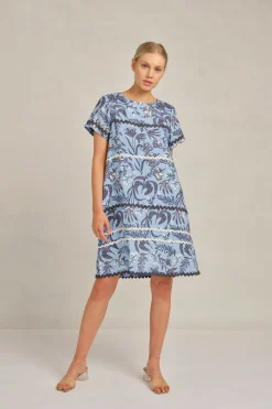 Alessandra Dresses|Claudette Wave Dress Paradise - Cornflower