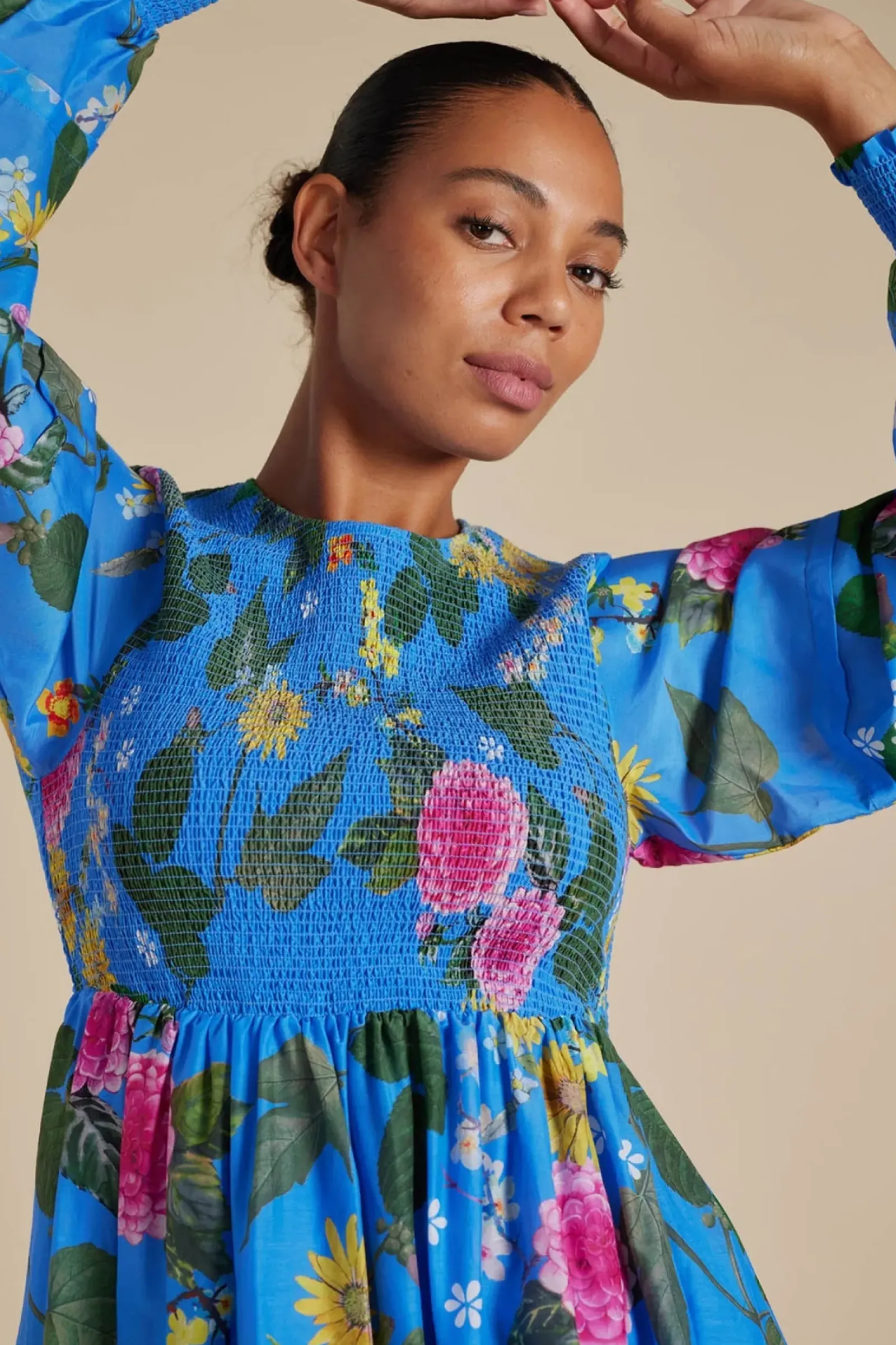 Alessandra Dresses|Jade Cotton Silk Dress - Periwinkle Aria