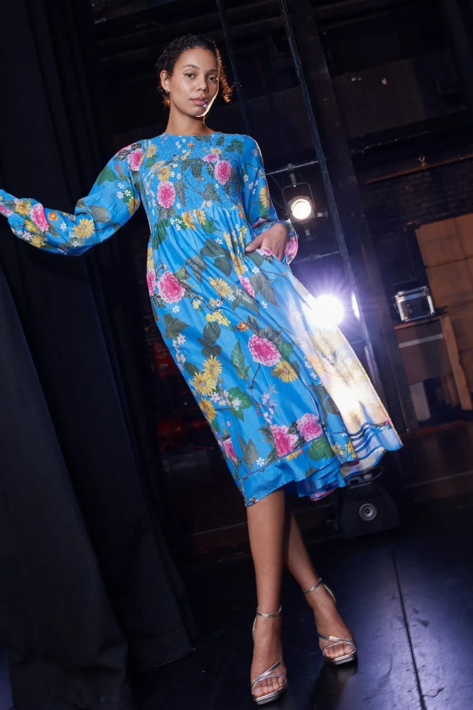 Alessandra Dresses|Jade Cotton Silk Dress - Periwinkle Aria