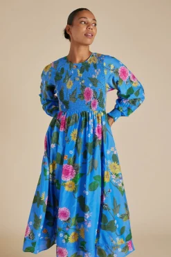 Alessandra Dresses|Jade Cotton Silk Dress - Periwinkle Aria