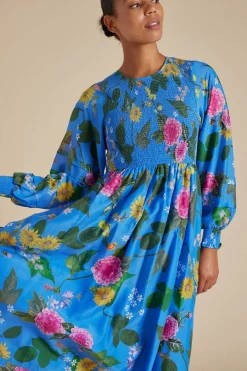 Alessandra Dresses|Jade Cotton Silk Dress - Periwinkle Aria