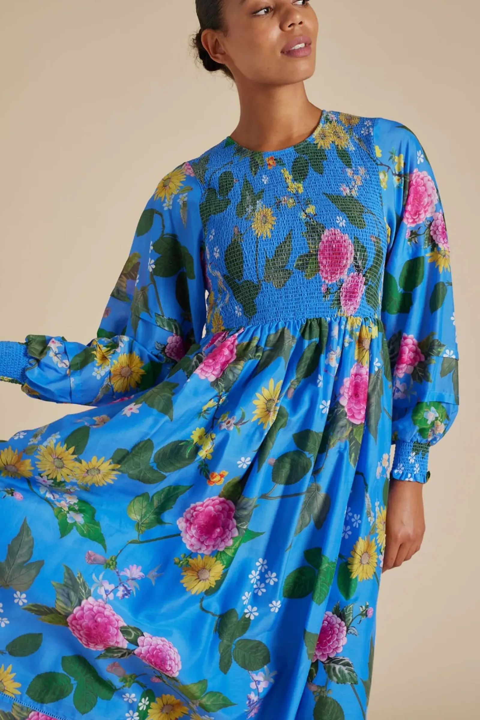 Alessandra Dresses|Jade Cotton Silk Dress - Periwinkle Aria