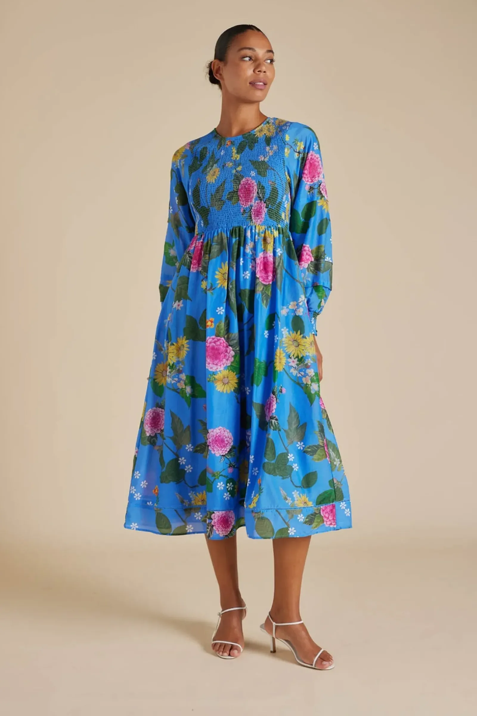 Alessandra Dresses|Jade Cotton Silk Dress - Periwinkle Aria