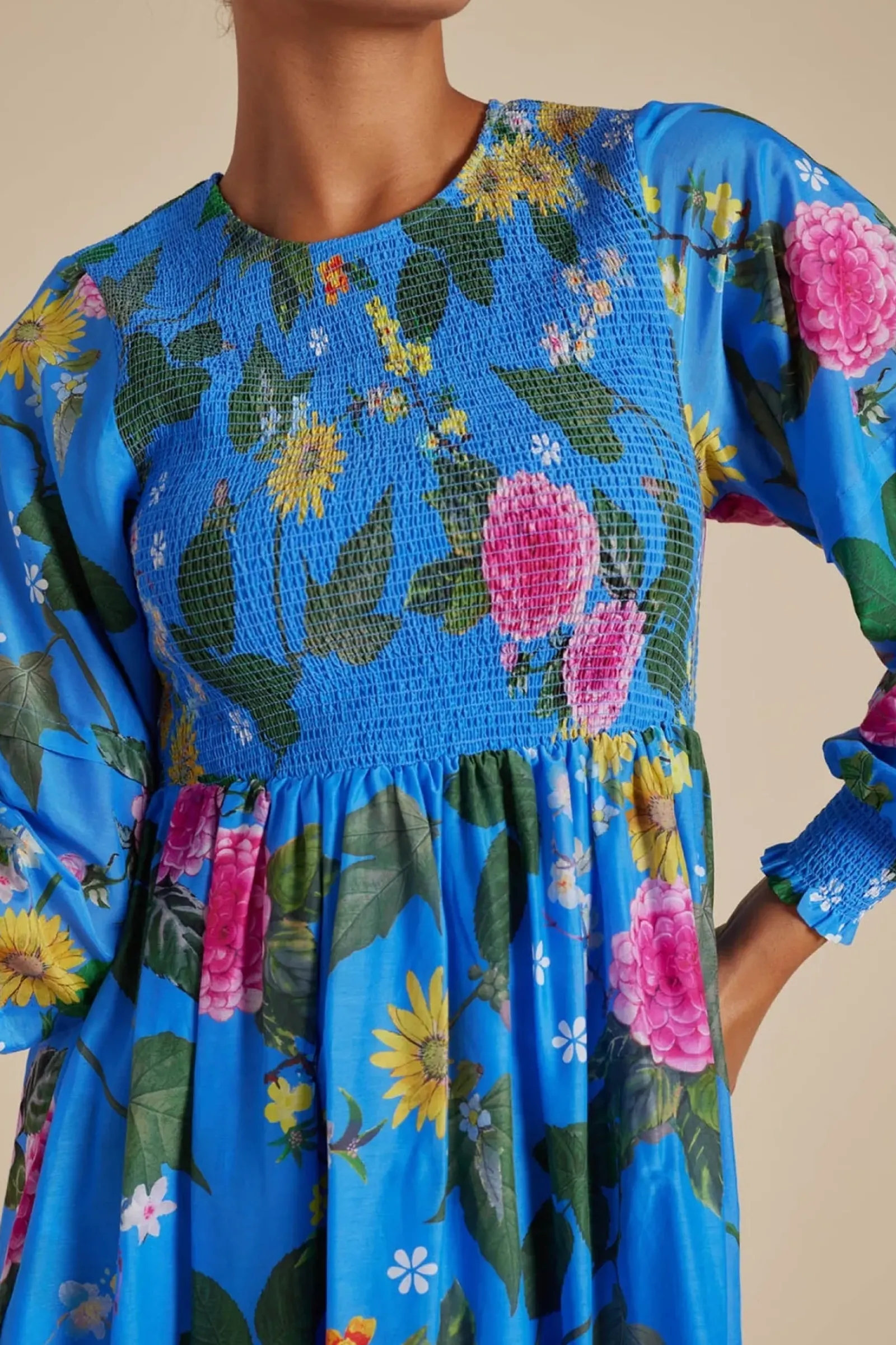 Alessandra Dresses|Jade Cotton Silk Dress - Periwinkle Aria