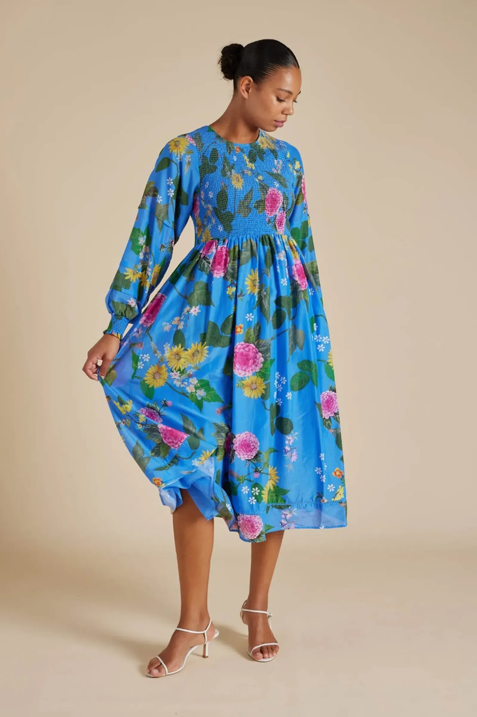 Alessandra Dresses|Jade Cotton Silk Dress - Periwinkle Aria