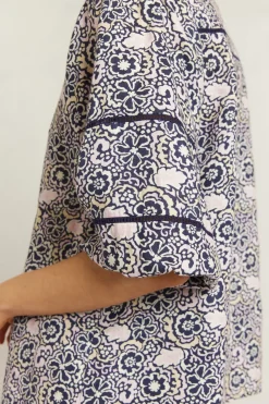 Alessandra Tops|Lia Shirt Raya - Navy
