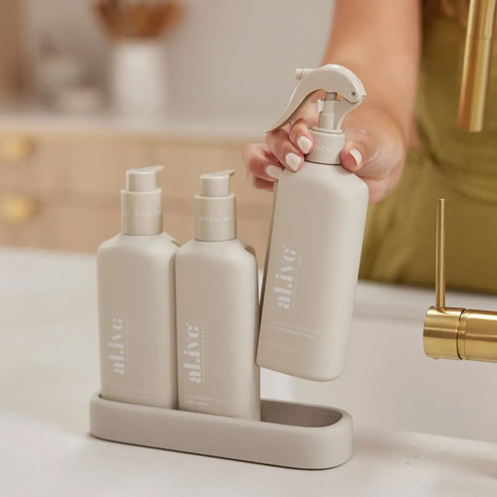 Al.ive Body Wash & Hand Wash|Premium Bench Trio - Dish/Wash/Bench