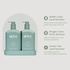Al.ive Body Wash & Hand Wash|Wash & Lotion Duo - Kaffir Lime & Green Tea