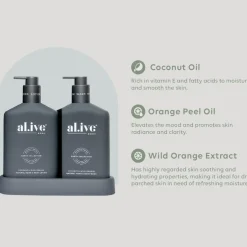 Al.ive Body Wash & Hand Wash|Wash & Lotion Duo - Coconut & Wild Orange