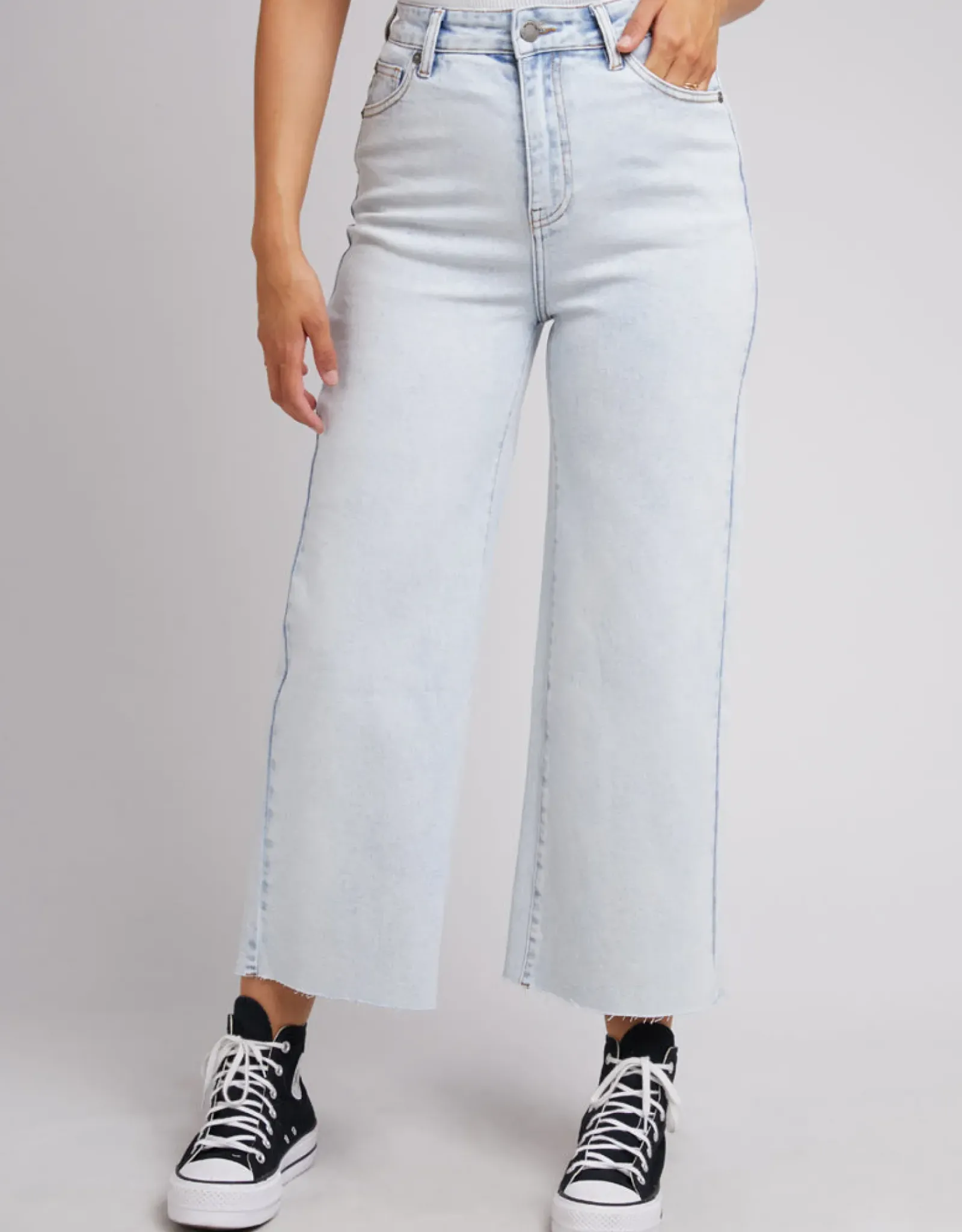 All About Eve Pants|Jeans|Charlie High Rise Wide Leg Jean - Bleach Denim