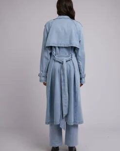 All About Eve Jackets & Coats|Rio Trench Coat - Light Blue