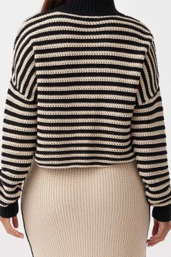 ARCAA Knitwear|Jumpers|June Cropped Sweater - Sand & Black