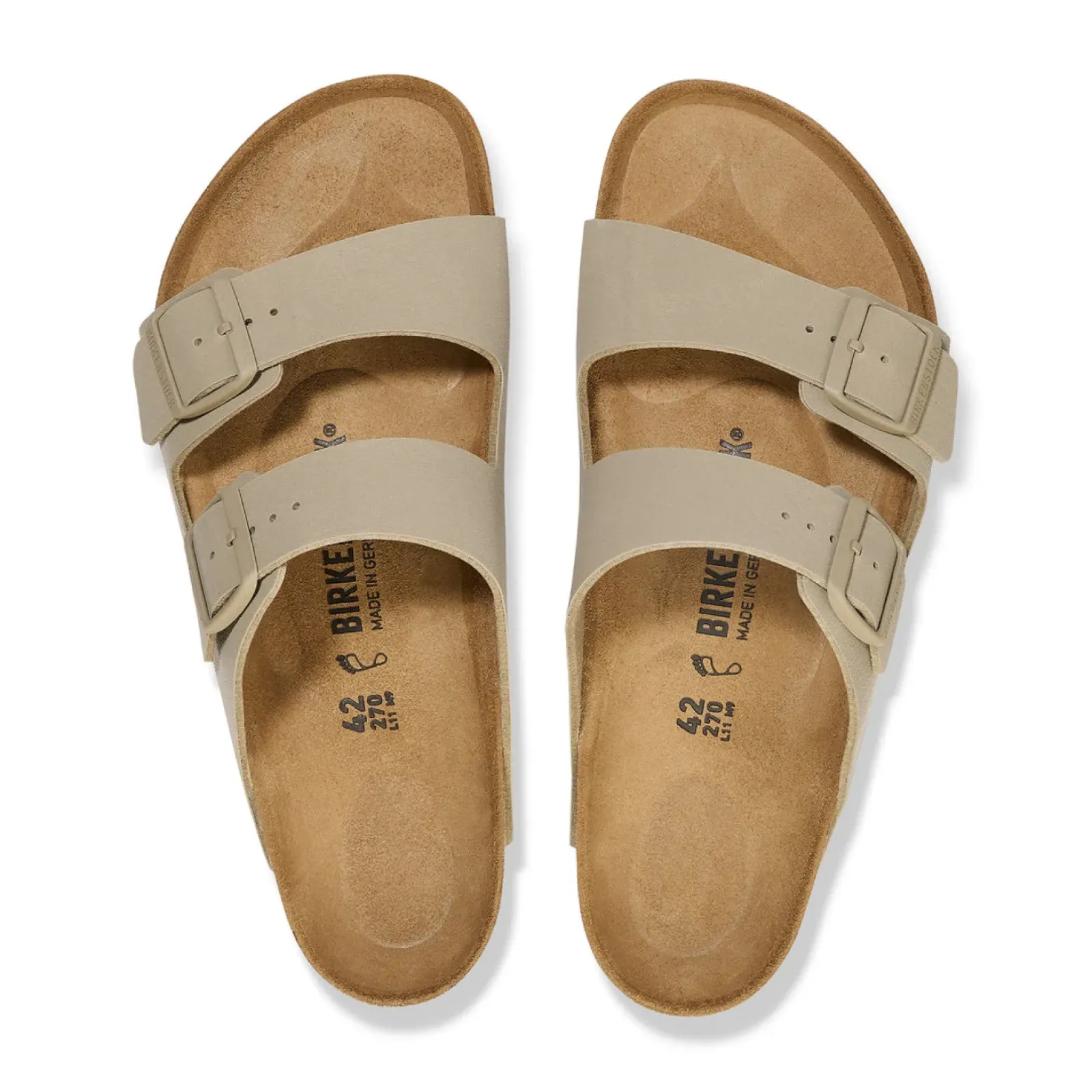 Birkenstock Slip On & Sandals|Arizona Faded Khaki Birko-Flor - Narrow