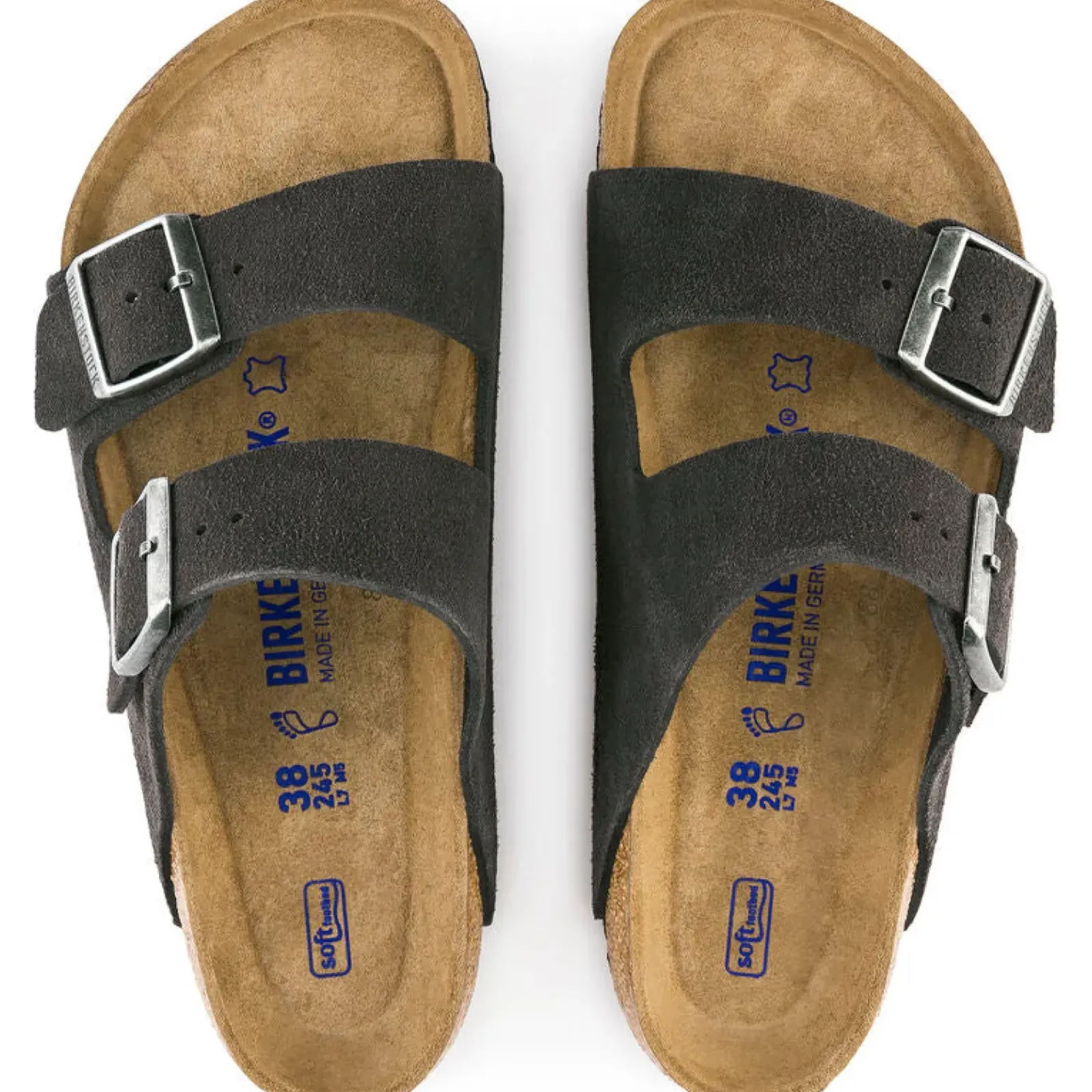 Birkenstock Slip On & Sandals|Arizona Velvet Grey Suede Leather - Narrow