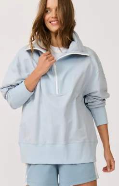 Cartel & Willow Tops|Jumpers|Cartel & Willow Nova Half Zip Sweater - Sky