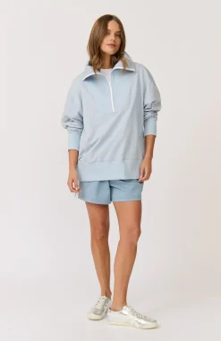 Cartel & Willow Tops|Jumpers|Cartel & Willow Nova Half Zip Sweater - Sky