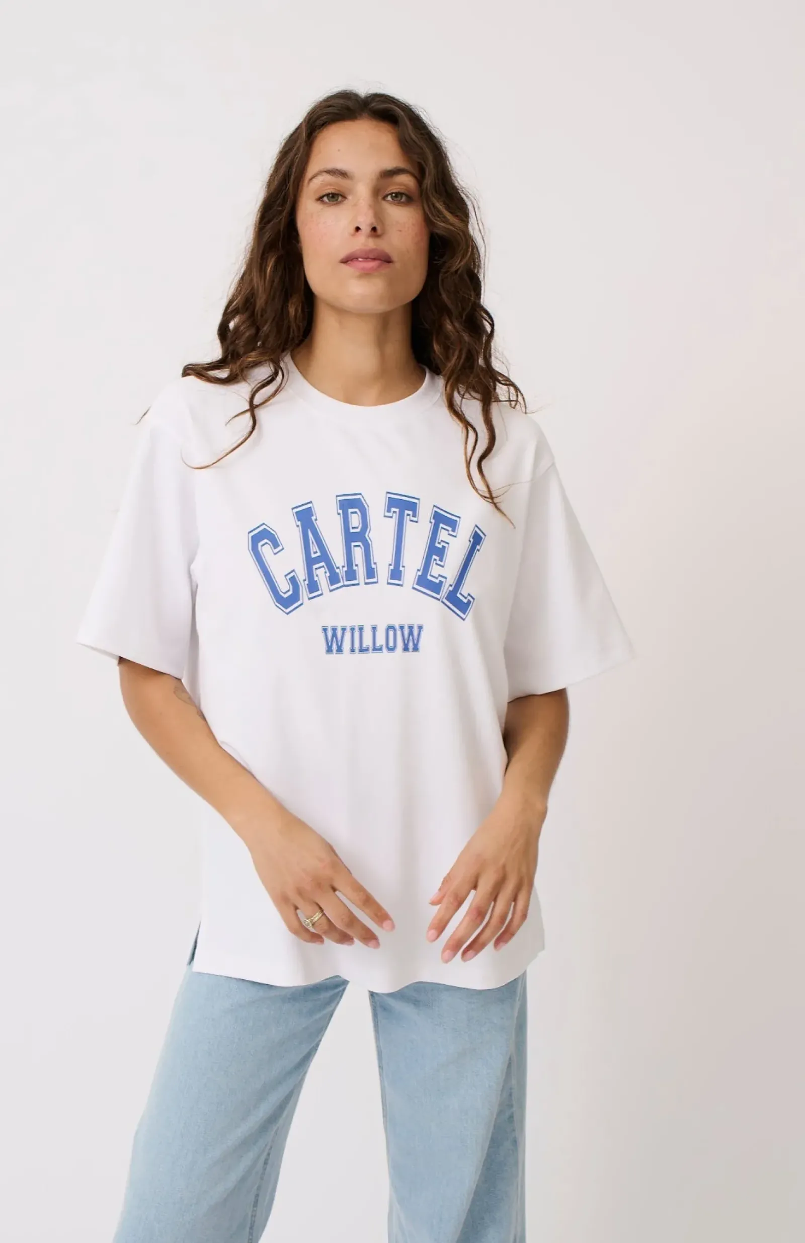 Cartel & Willow Tops|Cartel & Willow Sadie Tee - White Azure