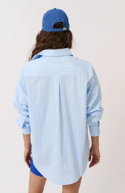 Cartel & Willow Tops|Cartel & Willow Tammy Shirt - Aqua Stripe