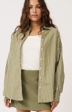 Cartel & Willow Tops|Cartel & Willow Tammy Shirt - Palm Stripe