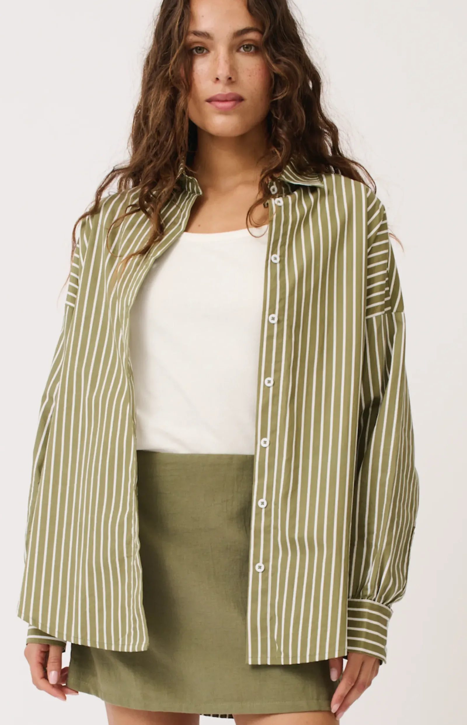 Cartel & Willow Tops|Cartel & Willow Tammy Shirt - Palm Stripe