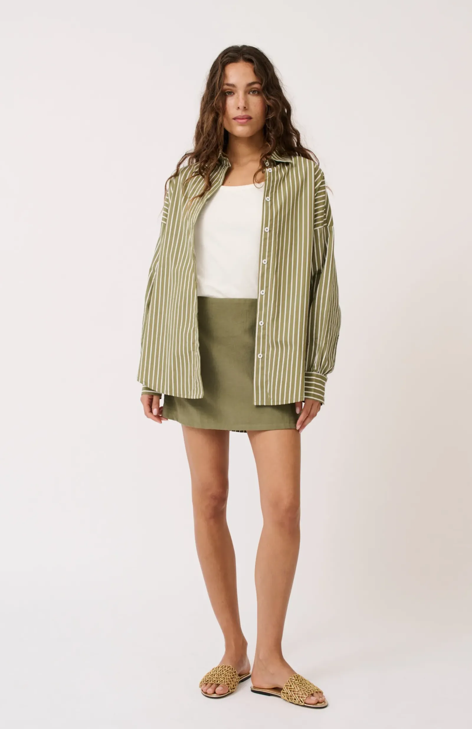 Cartel & Willow Tops|Cartel & Willow Tammy Shirt - Palm Stripe