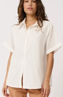 Cartel & Willow Tops|Cartel & Willow Tully Shirt - White Broderie