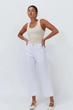 Kireina Jeans|Celeste Pant- Cropped White