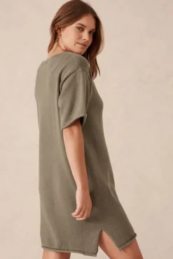 Ceres Life Knitwear|Dresses|Boxy Knit Dress - Moss Green