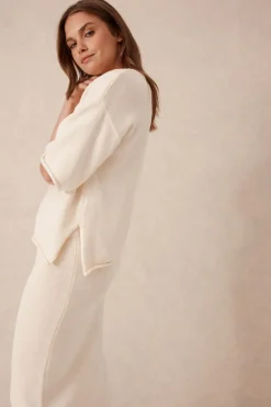 Ceres Life Tops|Knitwear|Boxy Knit Tee- Eggshell