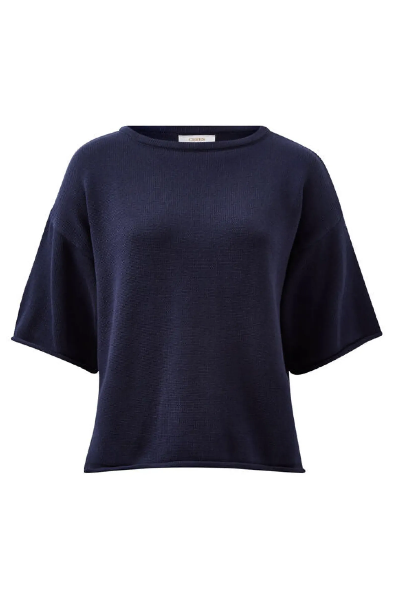 Ceres Life Tops|Knitwear|Boxy Knit Tee- Navy