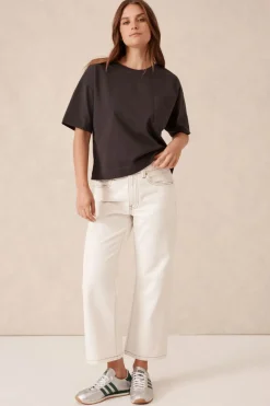 Ceres Life Tops|Boxy Pocket Tee- Phantom
