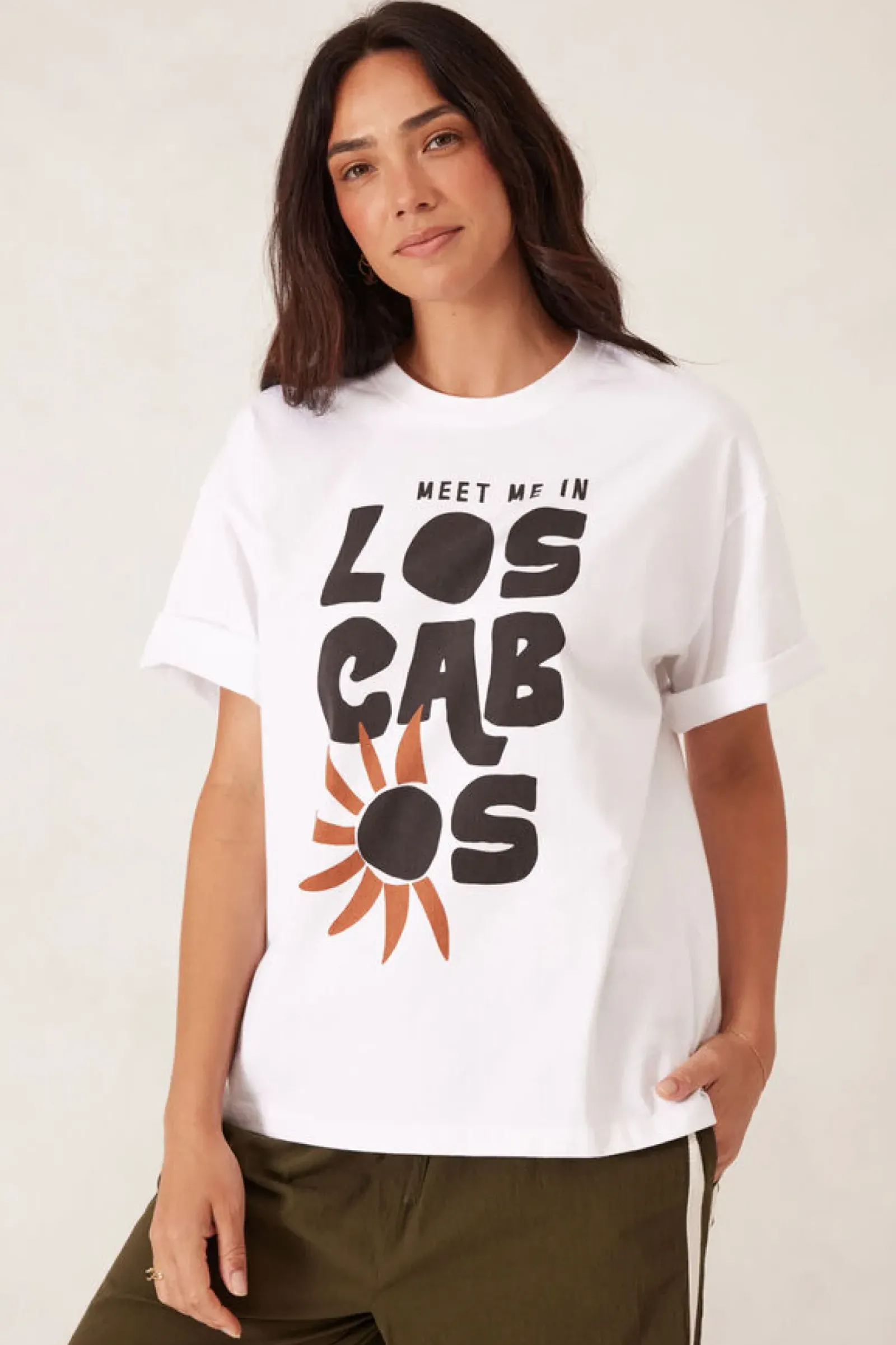 Ceres Life Tops|Boyfriend Tee - Los Cabos White