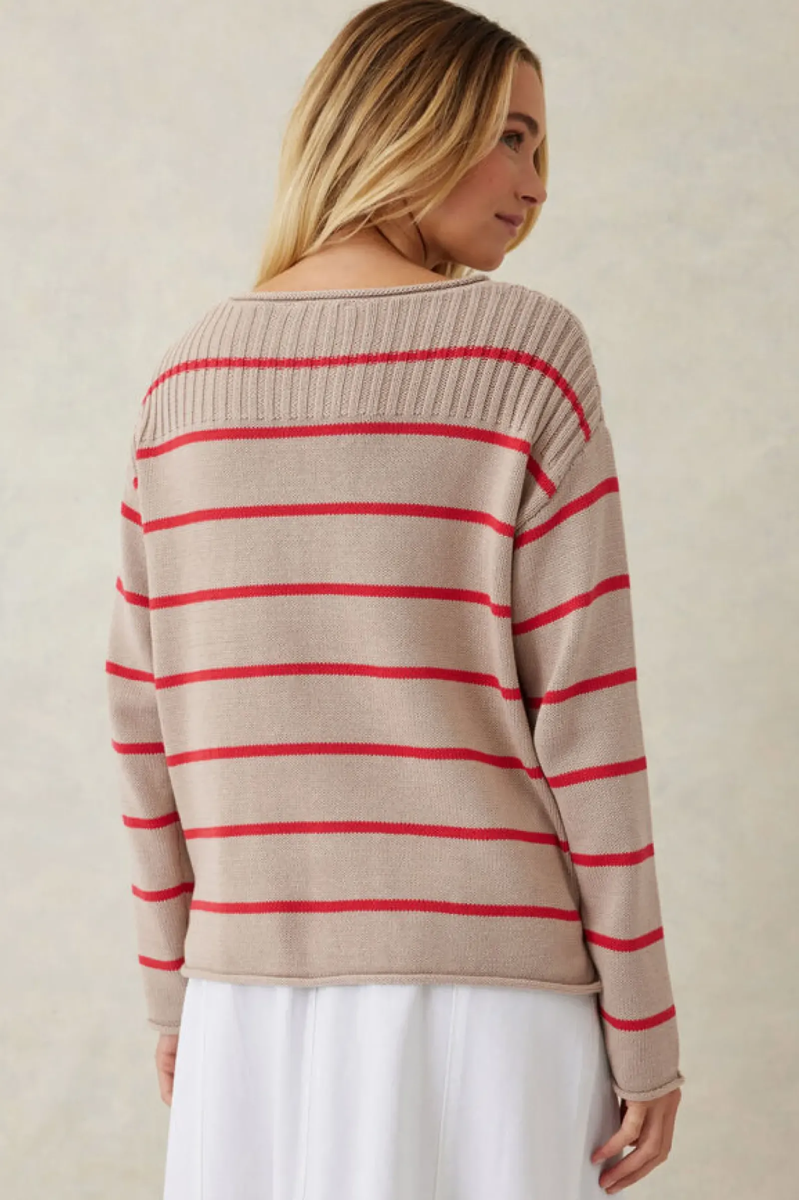 Ceres Life Tops|Knitwear|Ladder Stitch Knit - String Heritage Red Stripe
