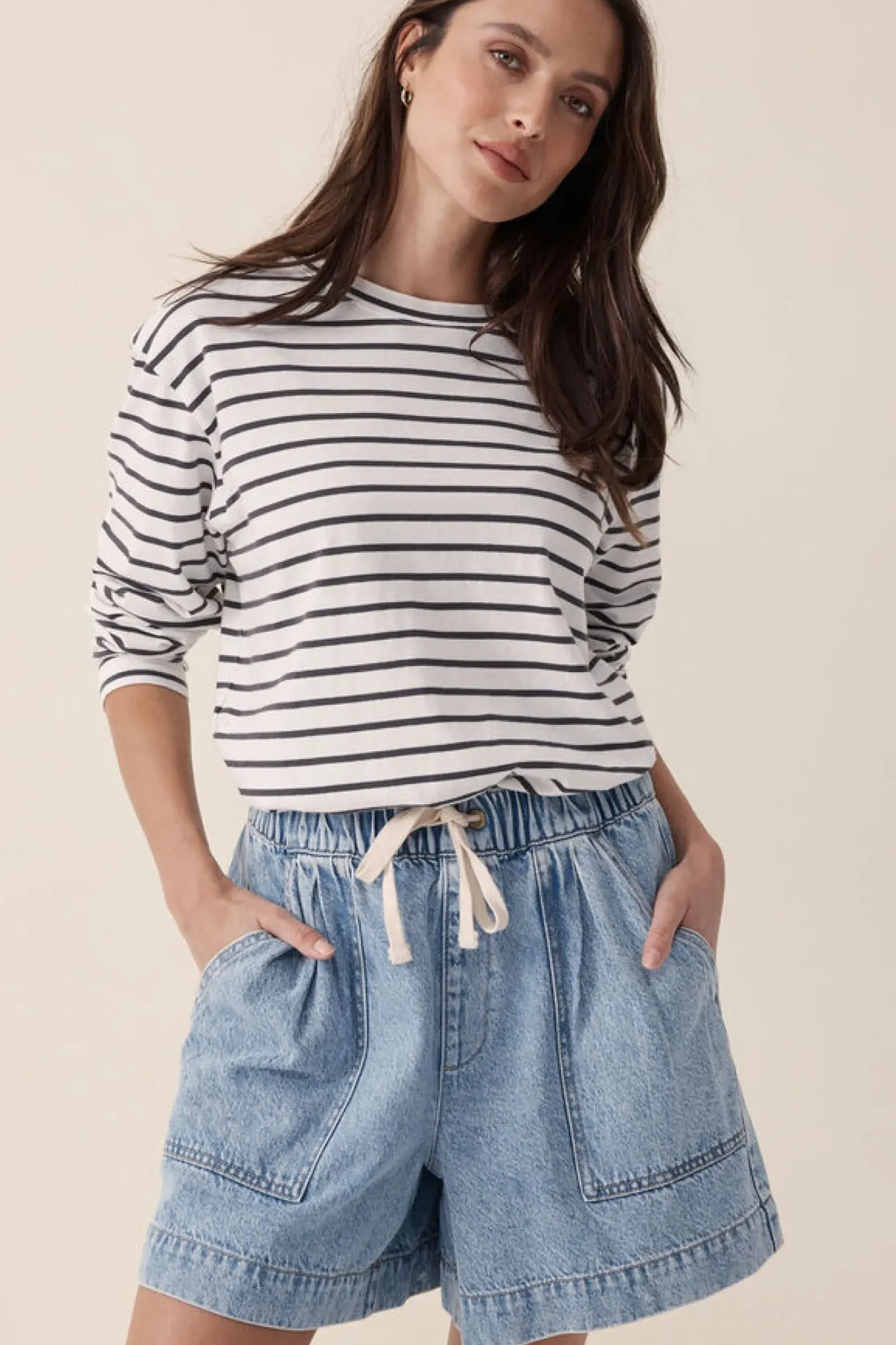 Ceres Life Toggle Menu|Relaxed Everyday Short - Vintage Blue Denim