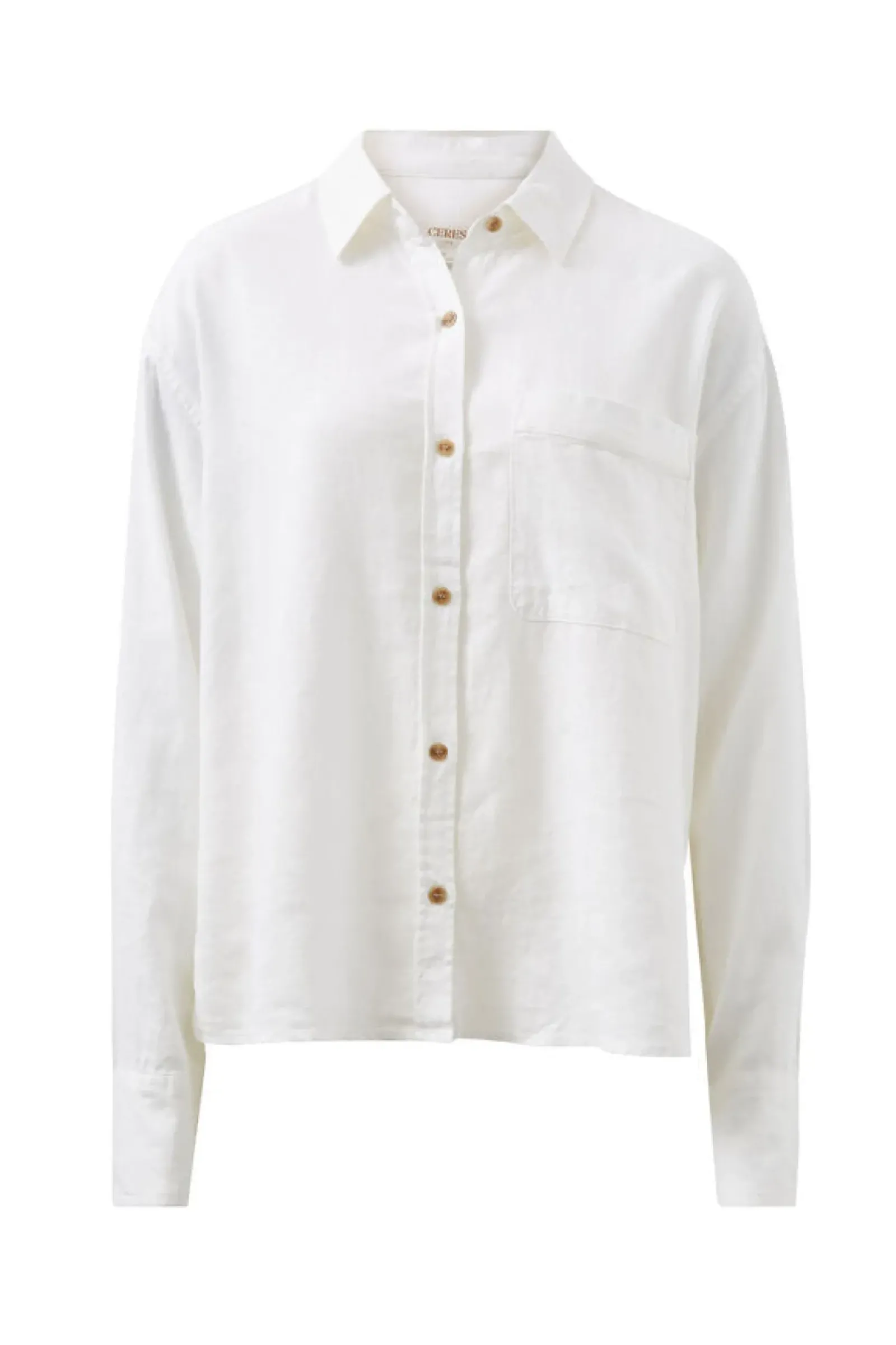 Ceres Life Tops|Relaxed Pocket Shirt- White