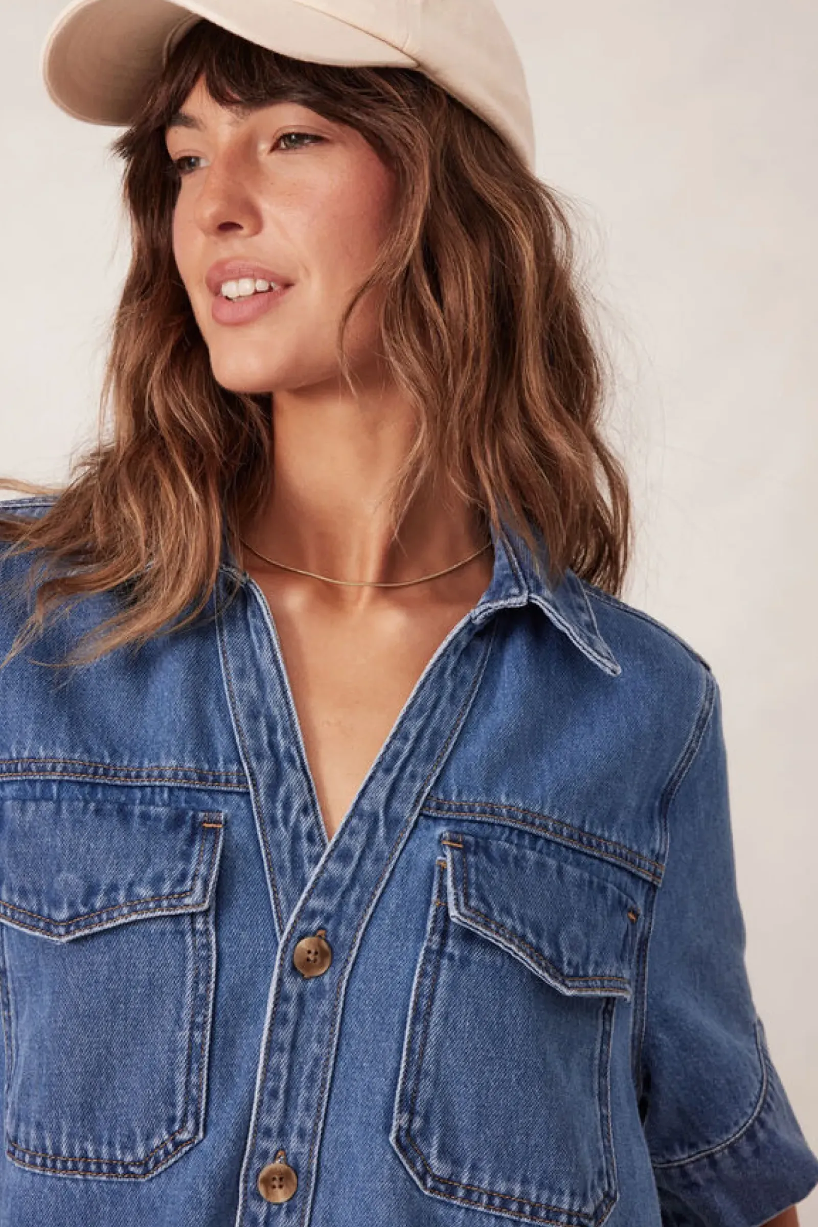 Ceres Life Dresses|Relaxed Shirt Dress - Fresh Indigo