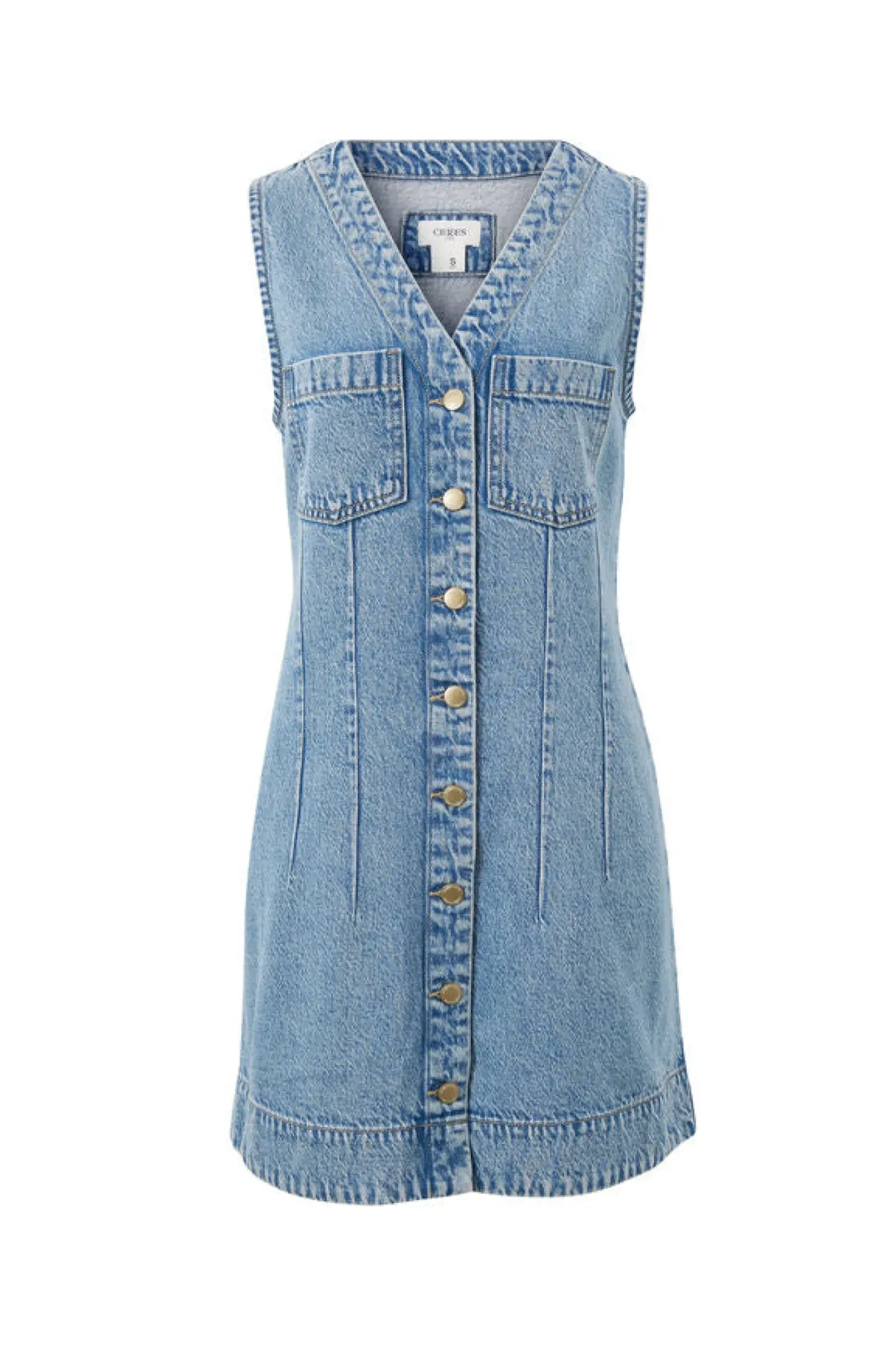 Ceres Life Dresses|Seamed Mini Shift Dress - Mid Vintage Blue