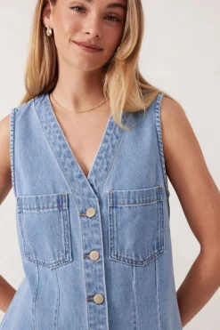 Ceres Life Dresses|Seamed Mini Shift Dress - Vintage Blue