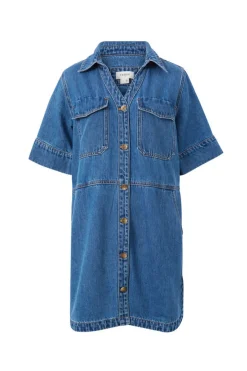 Ceres Life Dresses|Side Pocket Boxy Dress - Fresh Indigo