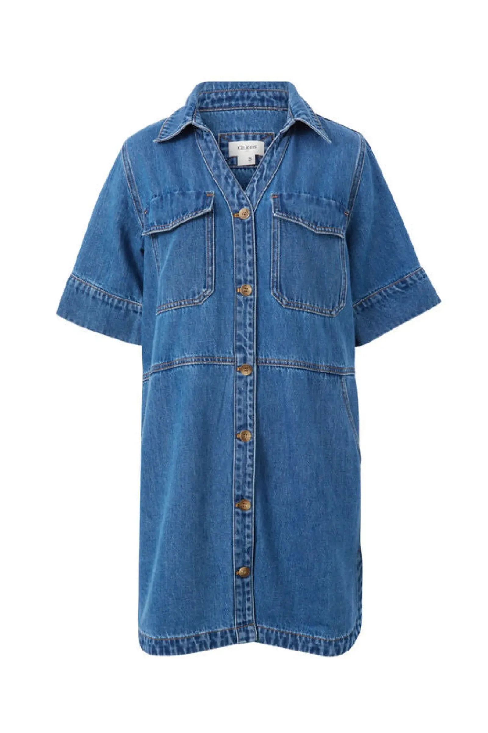 Ceres Life Dresses|Side Pocket Boxy Dress - Fresh Indigo
