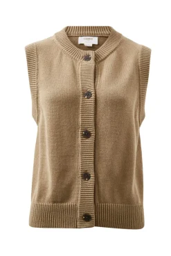 Ceres Life Tops|Knitwear|Sleeveless Cardi - Summer Taupe