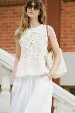 Ceres Life Tops|Sleeveless Tie Top - White