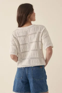 Ceres Life Toggle Menu|Tops|Square Knit Boxy Tee - Ecru