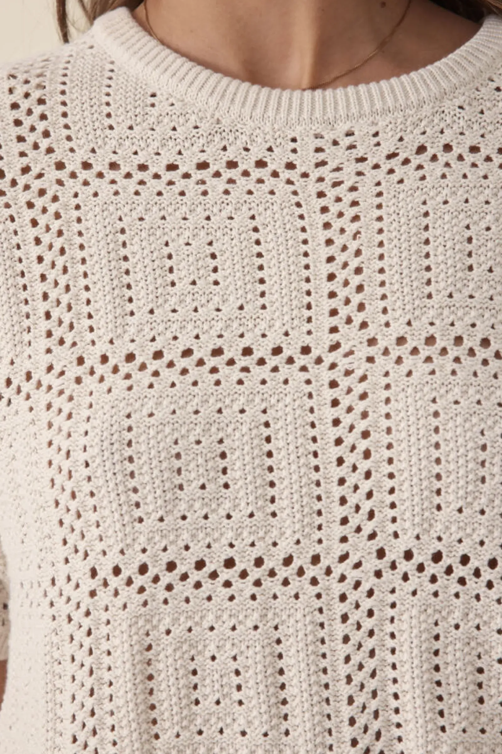 Ceres Life Toggle Menu|Tops|Square Knit Boxy Tee - Ecru