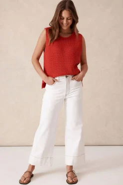 Ceres Life Jeans|Wide Leg Crop Jean - Fresh Ecru