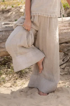 Eadie Lifestyle Pants|Eadie Arana Linen Pant - Natural