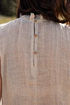 Eadie Lifestyle Tops|Eadie Nadia Linen Top - Natural